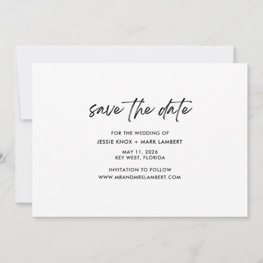 Faire-part Tropical Beach Funny Wedding Enregistrer la date (Dos)