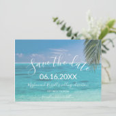 Faire-part Tropical Beach Photo Wedding Enregistrer la date (Debout devant)