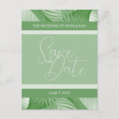 Faire-part Tropical Enregistrer la date Annonce Carte postale (Devant)