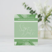 Faire-part Tropical Enregistrer la date Annonce Carte postale (Debout devant)