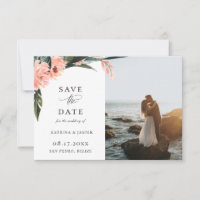 Tropiques Modernes Coral Floral Photo Enregistrer