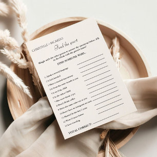 Faire-part Trouvez le jeu de douche de la nuptiale invité