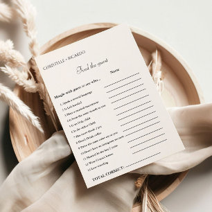 Faire-part Trouvez le jeu de douche de la nuptiale invité