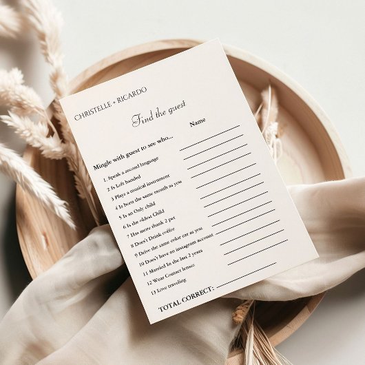 Faire-part Trouvez le jeu de douche de la nuptiale invité
