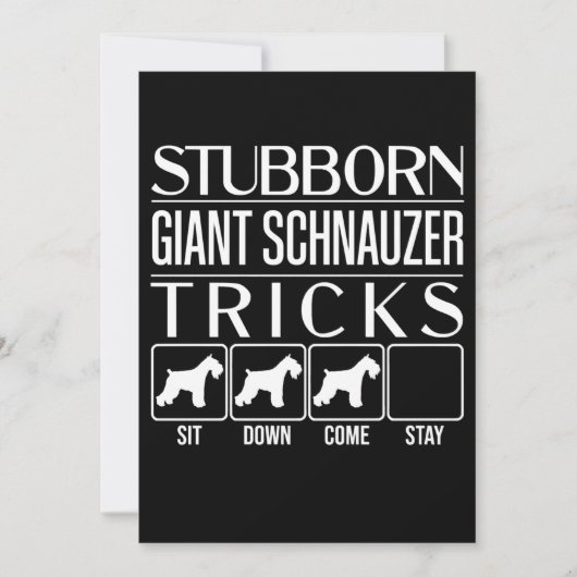 Faire-part Trucs de Schnauzer Géant Stubborn, Schna Géant Fun (Devant)