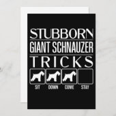 Faire-part Trucs de Schnauzer Géant Stubborn, Schna Géant Fun (Devant / Derrière)