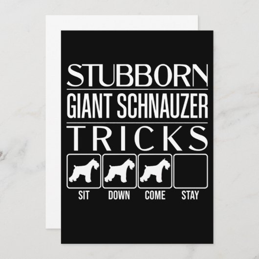 Faire-part Trucs de Schnauzer Géant Stubborn, Schna Géant Fun (Devant / Derrière)