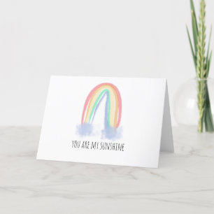 Faire-part Tu es mon aquarelle solaire peinte en arc-en-ciel 