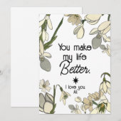 Faire-part Tu me rends la vie meilleure de Valentine (Devant / Derrière)