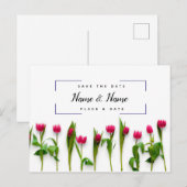 Faire-part Tulip Enregistrer la carte postale Date (Devant / Derrière)