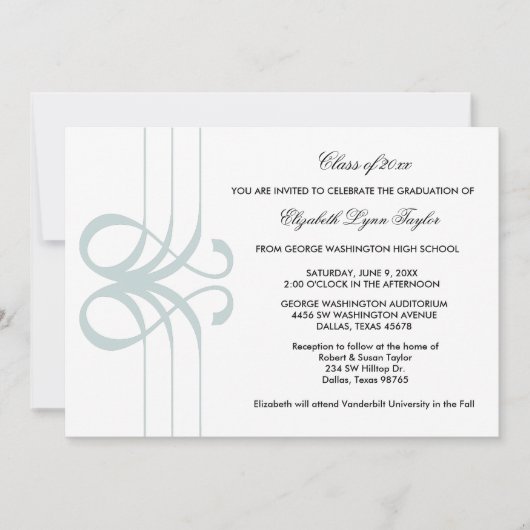 Faire-part turquoise Blue Graduation (Devant)