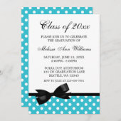 Faire-part turquoise d'obtention du diplôme d'arc (Devant / Derrière)