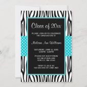 Faire-part turquoise d'obtention du diplôme de (Devant)