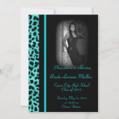 Faire-part turquoise d'obtention du diplôme de (Dos)