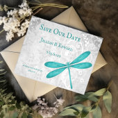 Faire-part Turquoise Dragonfly Enregistrer la date
