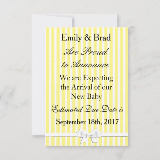 Faire-part turquoise et jaune "Nous nous attendons (Dos)