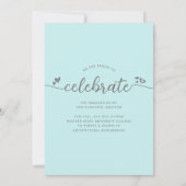Faire-part Turquoise Graduation 4 Photo Moderne Script Coeurs (Dos)