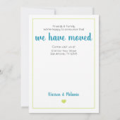 Faire-part Turquoise Home Sweet Home (Dos)