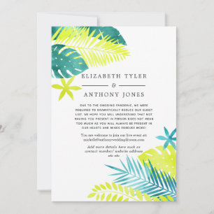 Faire-part Turquoise - Liste d'invités tropicaux turquoise et