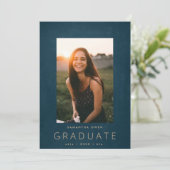 Faire-part Turquoise Sea Chalk Bordure Photo moderne Universi (Debout devant)