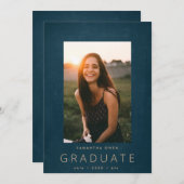 Faire-part Turquoise Sea Chalk Bordure Photo moderne Universi (Devant / Derrière)