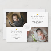 Faire-part Twice Blessé Twins Photo Collage Naissance de nouv (Dos)