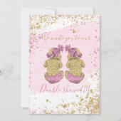 Faire-part Twin filles mignonne parties scintillant Baby show (Dos)