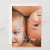 Faire-part Twin Overjoyed Merci photo naissance (Devant)