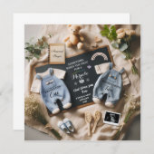 Faire-part Twins Grossesse Faire-part, baby surprise (Devant / Derrière)