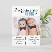 Faire-part Twins Photo Annonce de naissance Twin Boys (Debout devant)