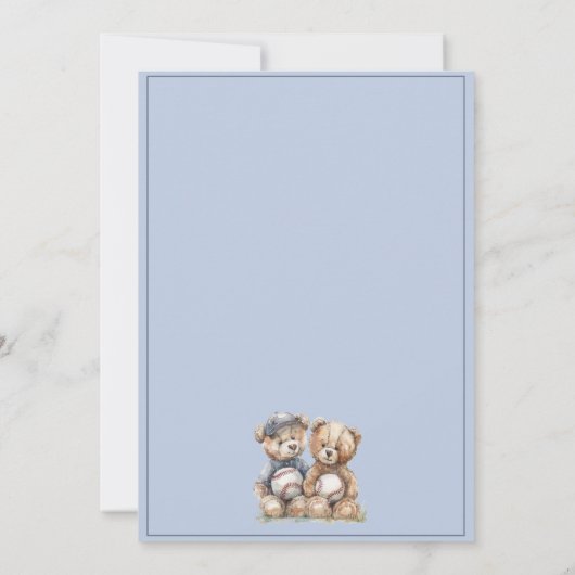 Faire-part Twins Watercolor Teddy Bears Pregnancy (Dos)