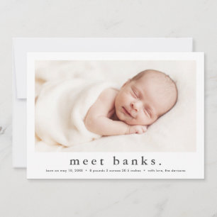 Faire-part Type Simple Moderne Photo Naissance Bébé