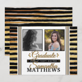 Faire-part Typographie à la mode Photos Annonces de Graduatio (Devant / Derrière)