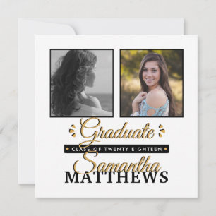 Faire-part Typographie à la mode Photos Annonces de Graduatio