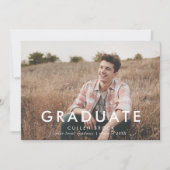 Faire-part Typographie chic Graduation photo horizontale (Devant)