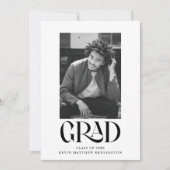 Faire-part Typographie classique moderne Diplôme photo (Devant)