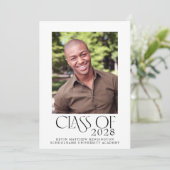 Faire-part Typographie classique moderne Diplôme photo (Debout devant)