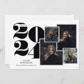 Faire-part Typographie classique Script Photo Collage Graduat (Devant / Derrière)