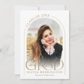 Faire-part Typographie d'arc moderne simple Gold Photo Grad (Devant)
