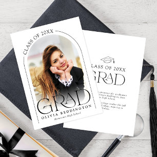 Faire-part Typographie d'arc moderne simple Grad photo