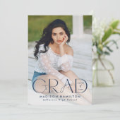 Faire-part Typographie de la marine moderne 2 Diplôme photo (Debout devant)