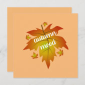 Faire-part Typographie de l'humeur d'automne feuille d'érable (Devant / Derrière)