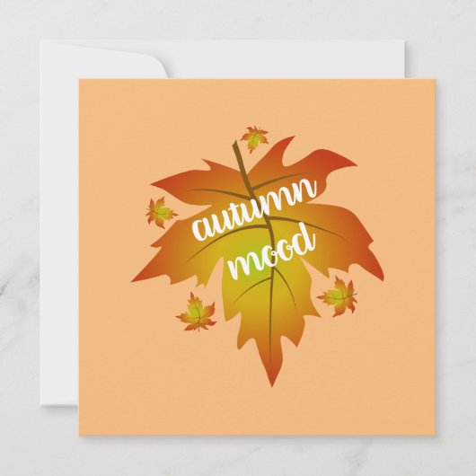 Faire-part Typographie de l'humeur d'automne feuille d'érable (Devant)