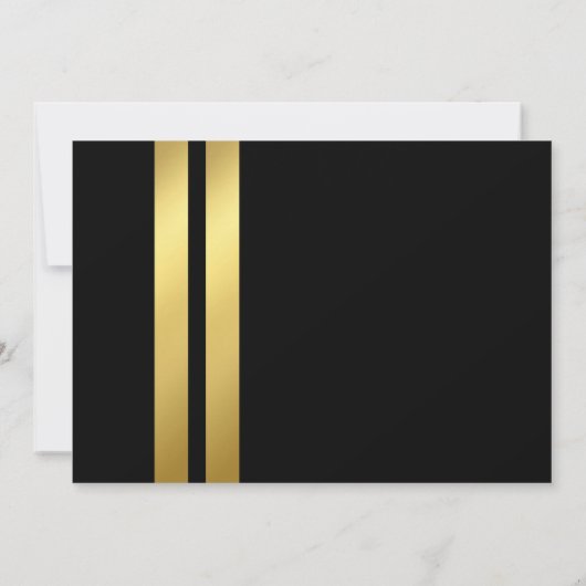 Faire-part Typographie de l'or noir Hommes Graduation Photo (Dos)