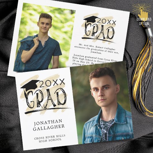 Faire-part Typographie de pinceau moderne Grad 2 Photos