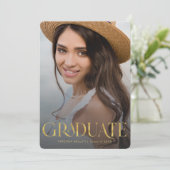 Faire-part Typographie des cycles supérieurs Diplôme moderne (Debout devant)