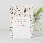 Faire-part Typographie du terrazzo naturel moderne mariage an (Debout devant)