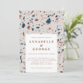 Faire-part Typographie du terrazzo naturel moderne mariage an (Debout devant)