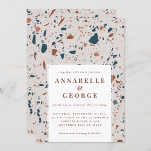 Faire-part Typographie du terrazzo naturel moderne mariage an