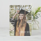 Faire-part Typographie esthétique chic Graduation moderne (Debout devant)